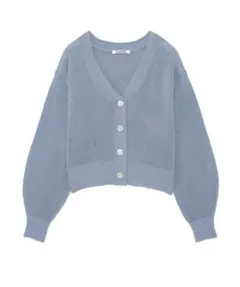 SNIDEL ショートニットカーデ ブルー