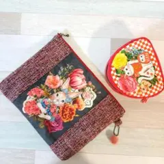 専用☆ ちょっと大きめポーチ＆招き猫ポーチ☆ジョリーフルール