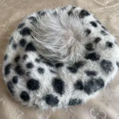 ベレー帽*̣̩⋆̩*美品*̣̩⋆̩*ヒョウ柄