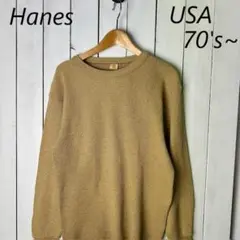 USA古着 70s～ USA製 Hanes サーマルロンT カットソー XL