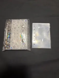 クリアシール帳 A7 バインダー シール帳 星柄 リフィル10枚 リングファイル