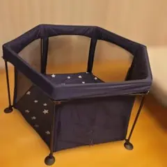 日本育児　ネイビーブルー 星柄 ベビーサークル