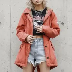 00s archive ボアジャケット ギミック ピンクY2K グランジ ギャル