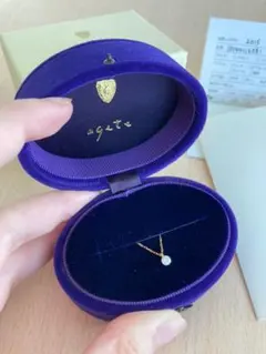 agete 一粒ダイヤネックレス　ミステリーセッティング　アガット　0.15ct