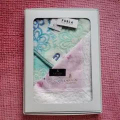 FURLA LANVIN 花柄ハンカチ二枚セット
