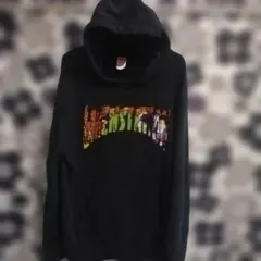 東海オンエア　グラフィックプリント ブラックパーカー着文63着幅48