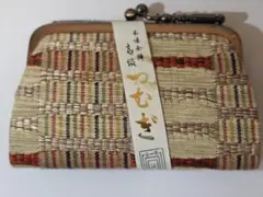 ​【未使用・箱付】本場西陣織 高級つむぎ がま口財布 小銭入れ 和装小物 レトロ