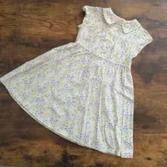 petit main　プティマイン　衿つき花柄ワンピース　110