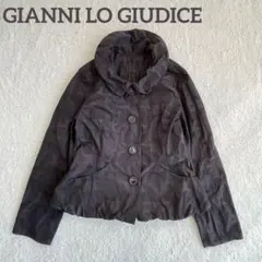 ジャンニロジュディチェ 幾何柄 ショート丈 ジャケット L バルーン裾 女優襟