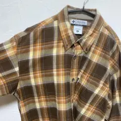 Columbia コロンビア　長袖シャツ M ブラウン系チェック