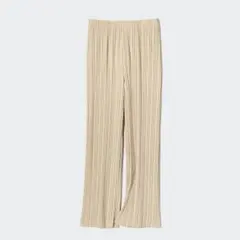 ユニクロ　プリーツストレートパンツ 丈長めXL ベージュ