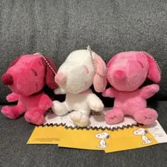 ★新品未使用品★スヌーピー　ピンクマスコット　全3種セット