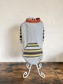 犬服　ハンドメイド　ラグランTシャツ　フリル袖　胴長　ダックス　DL 2着 犬服 ハンドメイド ラグランTシャツ フリル袖 ボーダー 胴長 ダックス