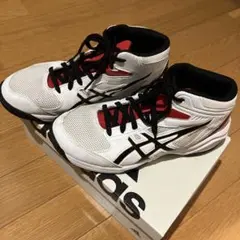 asics バスケットシューズ ミッドカット ホワイト/レッド/ブラック23.5