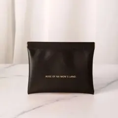 自動開閉化粧ポーチ小物収納コスメ小銭入れカードケース充電ケーブル収納ミニポーチ黒