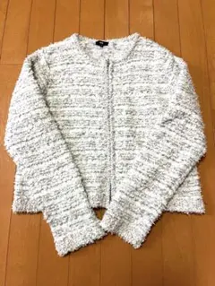 PST ホワイト系 ジップアップカーディガン 長袖