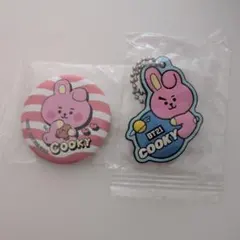 BTS　COOKY BT21　グク　缶バッジ　ラバーキーホルダー