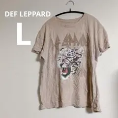 ○難あり　DEF LEPPARD 【L】豹　Tシャツ　動物Tシャツ　アニマル柄