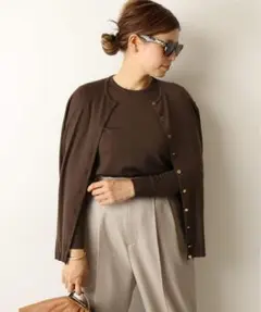 ドゥーズィエムクラス  FF30 クルーネックカーディガン＆プルオーバー　黒