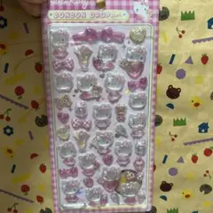 ハローキティ　ボンボンドロップシール　ピンク