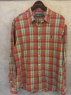 POLO RALPH LAUREN 麻混　チェックシャツ XL