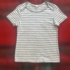 PINK HOUSE ピンクハウスグレーとホワイトのストライプTシャツLサイズ