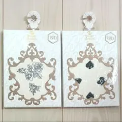 boom design タイツ 19D 薔薇とトランプ柄 2枚セット M-L