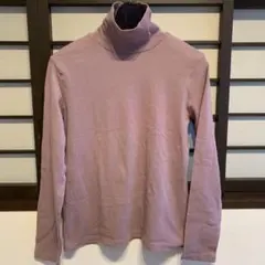 GUサーモンピンク タートルネック 長袖Tシャツ XL