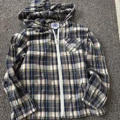 チェック柄 フード付きパーカー 110