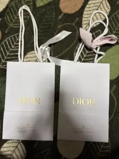 DIOR ホワイトショップ袋 2枚セット