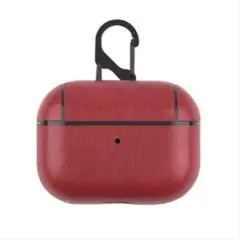 airpods proケース エアーポッズプロ レザーケース カラビナ付き 赤茶