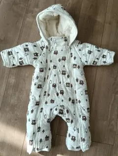●値下げ●動物柄フリースロンパース（フード付き）