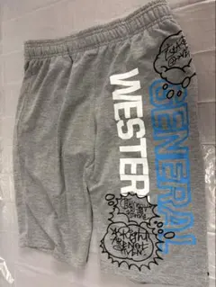 GENERAL WESTERN スウェットハーフパンツ グレー プリント入り