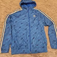 adidas 青 M ウィンドブレーカー