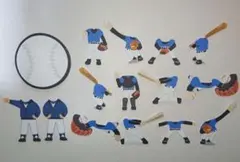 野球★青×黒×白★色紙・寄せ書き用シール12枚セット★卒業引退アルバム卒団