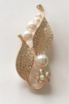 ブローチ、コサージュ、パール、オーロラストン