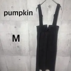 パンプキン✳︎黒 サロペット スカート　レディース　お洒落　シンプル　M