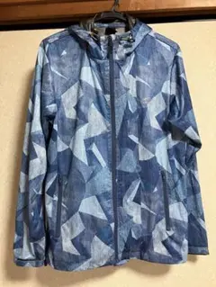 幾何学模様デニム風ウィンドブレーカー