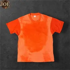 70sUSA製フェード無地Tシャツオレンジ雰囲気系グランジタイダイ調 
