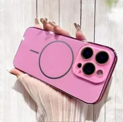 iPhone13pro ピンク メッキ 模造ガラス ケース レンズ フルカバー♪