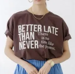 新品　エルーラ　ロゴユルT ブラウン／Tシャツ　フリーサイズのサムネイル