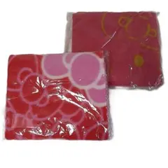 HELLO KITTY フリースブランケット 赤ピンク 2枚組