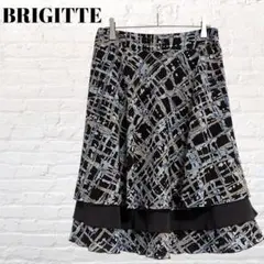 ブリジット　日本製　東京スタイル　フレアスカート ひざ丈 総柄 ブラウン