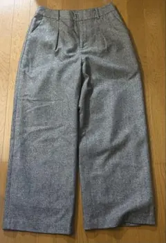 ウール混紡 グレー スラックス　ラメ