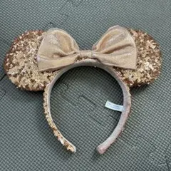 ミニーマウス風ゴールドカチューシャ