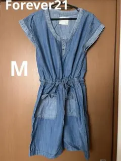 デニムブルー 半袖ワンピース　Forever21
