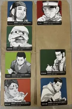 ゴールデンカムイ★みちのく黄金浪漫カフェ限定 コースター全7種類コンプリート