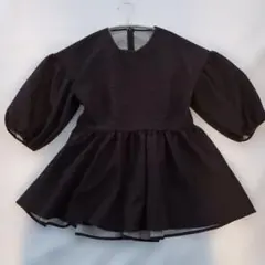 ur's 美品　ジャガード　ギャザー　ペプラム　トップス　ブラック　Mサイズのサムネイル