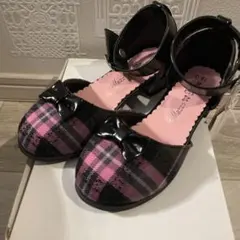 mezzo piano チェック柄フォーマルシューズ 19cm