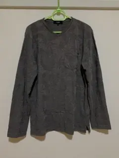 Beams ダークグレー 長袖 Vネック #8